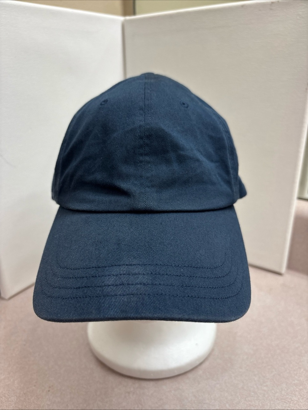 Lululemon Hat Cap Unisex Strapback Adjustable Blue Preppy Logo Minimalist LG XL